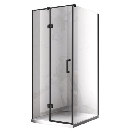 Čtvercový sprchový kout HYD-SK01D 100x100 černý/transparent - bez vaničky