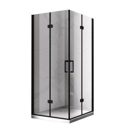Čtvercový sprchový kout HYD-SK08D 100x100 černá/transparent - bez vaničky