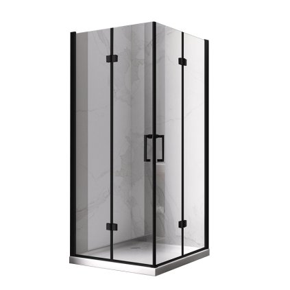Čtvercový sprchový kout HYD-SK08B 80x80 černá/transparent - bez vaničky