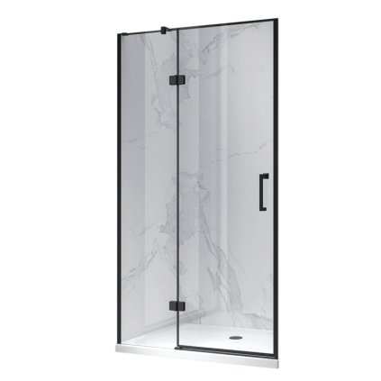 Sprchové dveře HYD-KZ17 110 černá/transparent pro instalaci do niky - bez vaničky