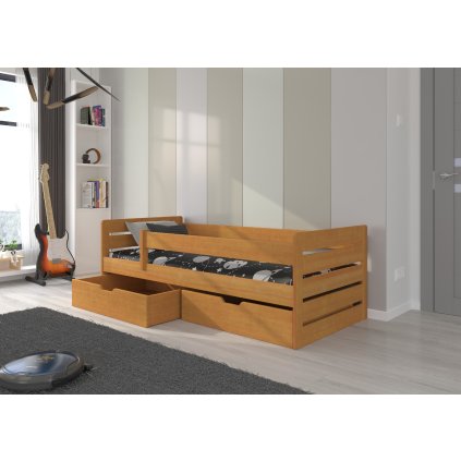 Postel BEMMA, CH-Bem-Al-205+M-E2043, 200x90 cm s matrací, olše