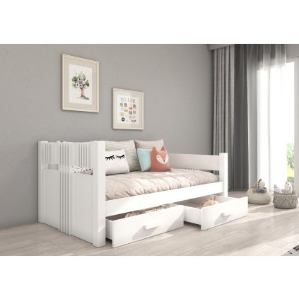 Postel BIBI, CH-BIB-W-M-200, 200x90 cm s matrací, bílá