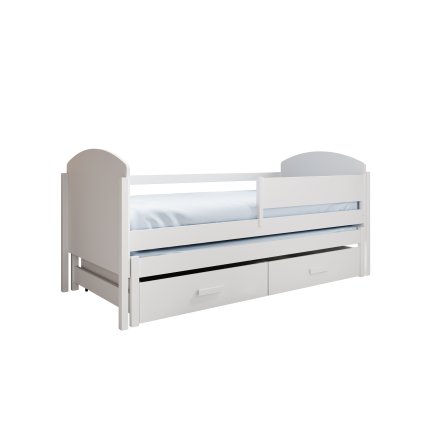Rozkládací postel OLEN, CH-OLE-W-200-M, 200x90 cm s matrací, bílá