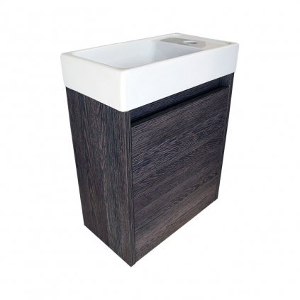 Koupelnová skříňka závěsná s keramickým umyvadlem Marta 40 Wenge P/L | BPS-koupelny