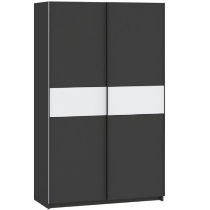 Skřín s posuvnými dveřmi BERNO 120, černá/bílá