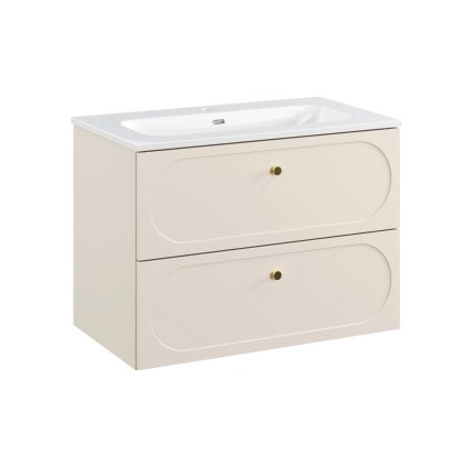 Koupelnová skříňka s keramickým umyvadlem Donna Sand 80 cm - béžový písek