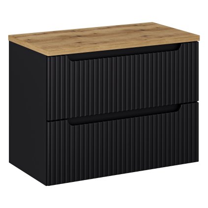 Koupelnová skříňka pod deskové umyvadlo SET-NOB B Oak Nova Black 80 černá/dub coast evoke