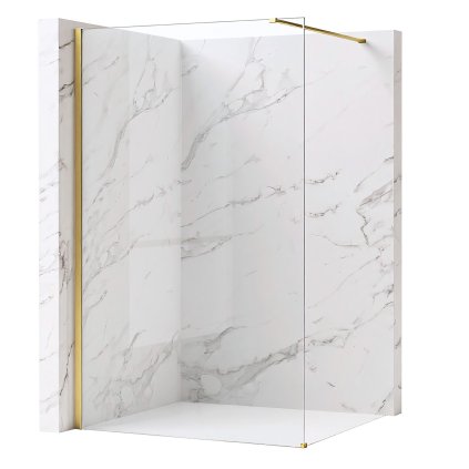 Bezrámová sprchová zástěna REA FLEXI 110 cm, zlatá kartáčovaná