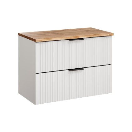 Koupelnová skříňka pod deskové umyvadlo SET-ADW B NAT Wotan 80 bílá/dub wotan