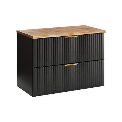 Koupelnová skříňka pod deskové umyvadlo SET-ADB B NAT Wotan 80 černá/dub wotan