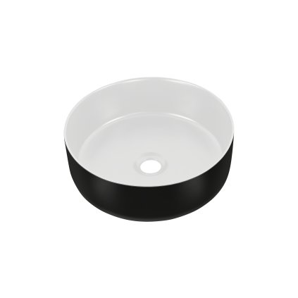 Keramické umyvadlo na desku UM-6259 SIMPLE 8, bílá/černá mat