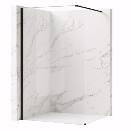 Bezrámová sprchová zástěna REA FLEXI BLACK 70 cm, černá/transparent - bez vaničky