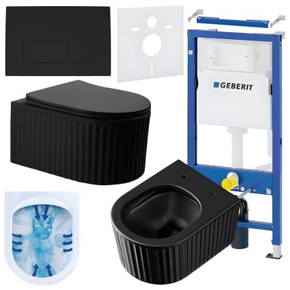 ZESTAW PODTYNKOWY WC STELAZ GEBERIT DUOFI MISKA LUMA MTB RIM 03 PRZYCISK DELTA 50 CZARNY MAT %5B159026%5D 1200