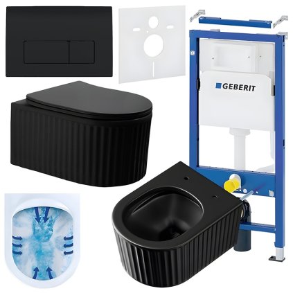 ZESTAW PODTYNKOWY WC STELAZ GEBERIT DUOFI MISKA LUMA MTB RIM 03 PRZYCISK DELTA 50 CZARNY POLYSK %5B159007%5D 1200