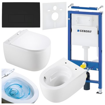 ZESTAW PODTYNKOWY WC STELAZ GEBERIT DUOFI MISKA LAKE WH TR 01 PRZYCISK DELTA 50 CZARNY MAT %5B159254%5D 1200