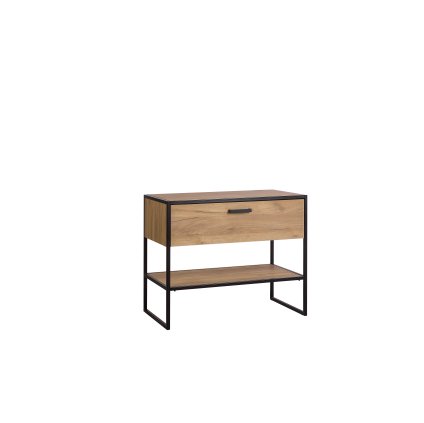 Koupelnová skříňka pod umyvadlo Brooklin 90 černá/dub craft zlatý