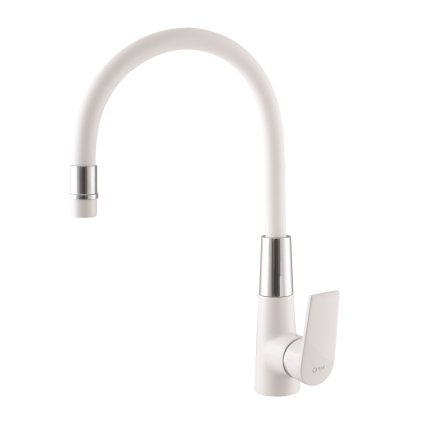 Dřezová baterie s flexibilním ramínkem COLORADO - CO119.x/10BC, Bílá/chrom (SLEZÁK RAV-Připojovací hadičky - závit 3/8")