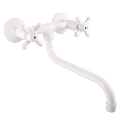 Umyvadlová/dřezová baterie MORAVA RETRO - MK101.0/22B, Bílá lesk (SLEZÁK RAV-Rozteč připojení (mm) 100)