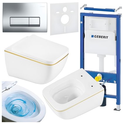 ZESTAW PODTYNKOWY WC STELAZ GEBERIT DUOFI MISKA YUZU WH GL TR 03 PRZYCISK DELTA 50 CHROM %5B160464%5D 1200