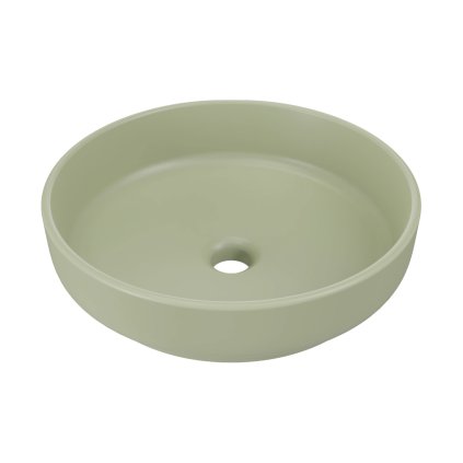 Keramické umyvadlo na desku RIVER 1 OLIVE GREEN MATT UN 40, zelená