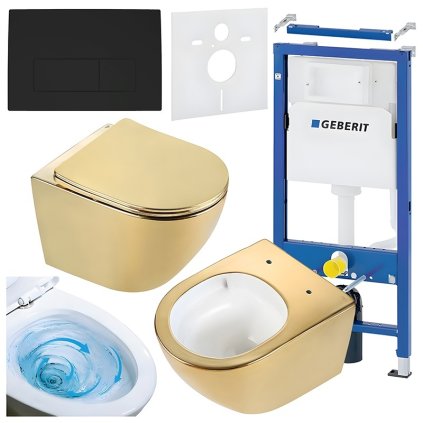 ZESTAW PODTYNKOWY WC STELAZ GEBERIT DUOFI MISKA FLOW GL WH TR 03 PRZYCISK DELTA 50 CZARNY MAT %5B161400%5D 1200