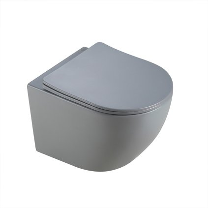 MISKA WC WISZACA RIMLESS PEAK MTGR RIM 03 SZARY MAT DESKA WOLNOOPADAJACA DUROPLAST %5B162060%5D 1200