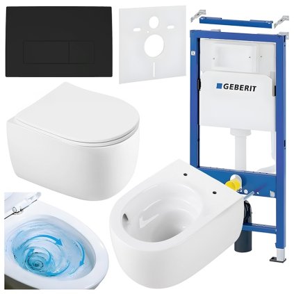 ZESTAW PODTYNKOWY WC STELAZ GEBERIT DUOFI MISKA LAKE WH TR 03 PRZYCISK DELTA 50 CZARNY MAT %5B163524%5D 1200