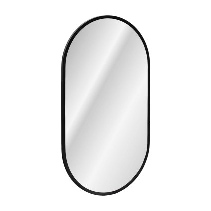 Závěsné zrcadlo s LED osvětlením Apollo Black 50x90 cm, černá