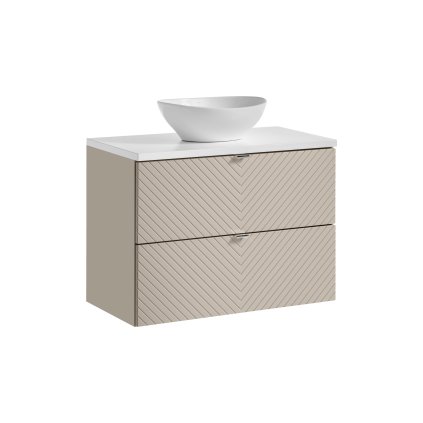 Koupelnová skříňka s deskovým umyvadlem SET-VIC B WHITE 80 kašmír/bílá