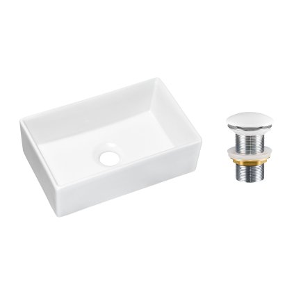 Keramické umyvadlo na desku Gaja 35 35x22 + výpusť Click-Clack, bílá