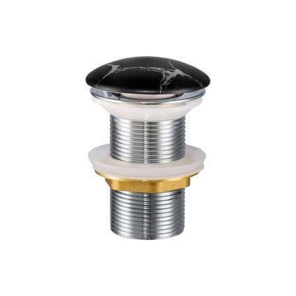 Umyvadlová výpusť kruhová bez přepadu T201M-B2-3 černý mramor