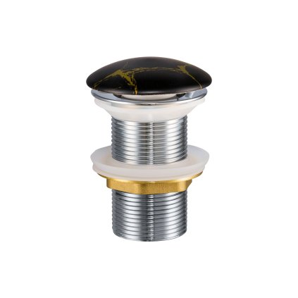 Umyvadlová výpusť kruhová bez přepadu T201M-B12-3 černo/zlatý mramor