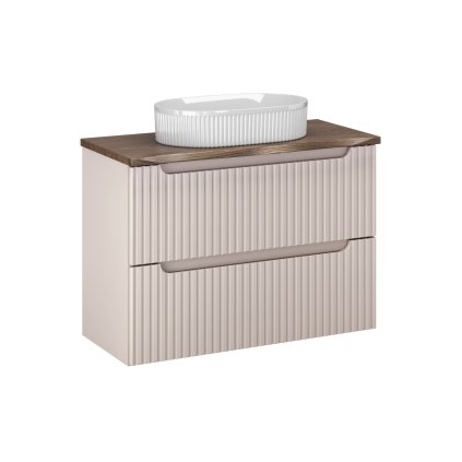 Koupelnová skříňka s deskovým umyvadlem SET-NOC B NAT CASELLA 80 kašmír/dub casella