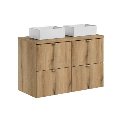 Koupelnová skříňka s deskovým umyvadlem set Nova Oak 100 dub coast evoke