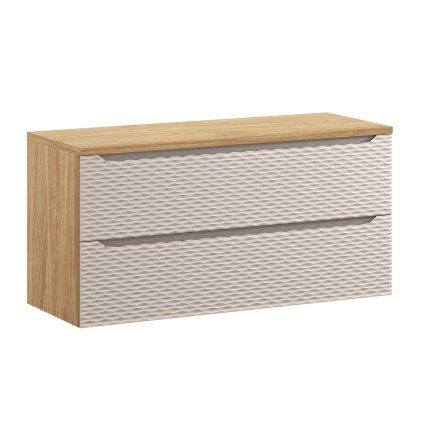 Koupelnová skříňka pod deskové umyvadlo set Ocean Beige 120 béžová/dub olejovaný
