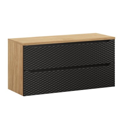 Koupelnová skříňka pod deskové umyvadlo set Ocean Black I. 120 černá/dub olejovaný
