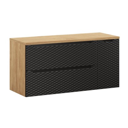 Koupelnová skříňka pod deskové umyvadlo set Ocean Black II. 120 černá/dub olejovaný