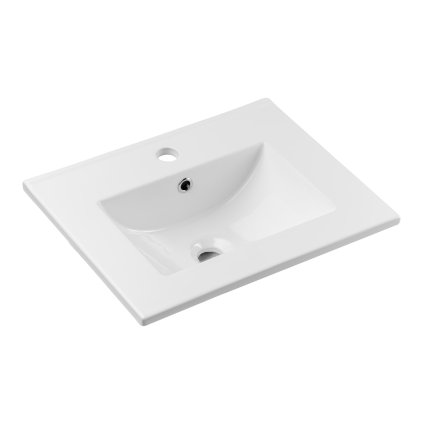 Nábytkové keramické umyvadlo UM-2050RB DANCE 50, 52x40 cm, bílá lesklá