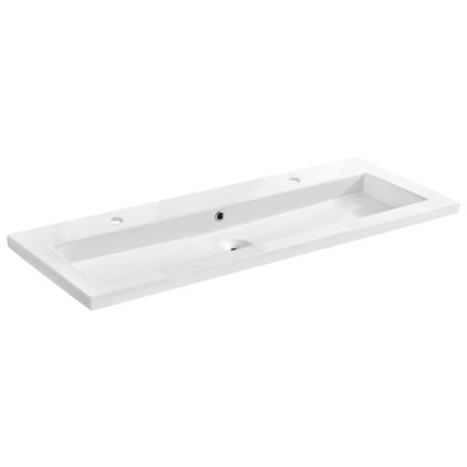 Nábytkové keramické umyvadlo UM-8070 SPIRIT 120 DP, 121x46 cm, bílá lesklá
