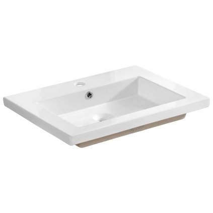 Nábytkové keramické umyvadlo UM-8070 SPIRIT 60 DP, 61x46 cm, bílá lesklá