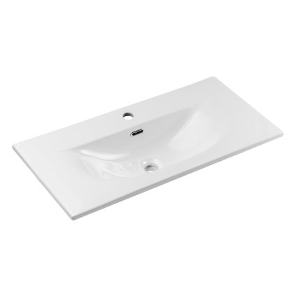 Nábytkové keramické umyvadlo SKY 3 80CM, 81x40 cm, bílá lesklá