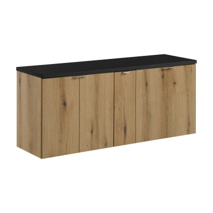 Koupelnová skříňka pod deskové umyvadlo set Nova Oak 140 dub coast evoke/černá