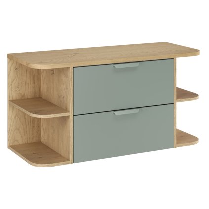 Koupelnová skříňka pod deskové umyvadlo set Aster Green 100 zelená/dub cremona