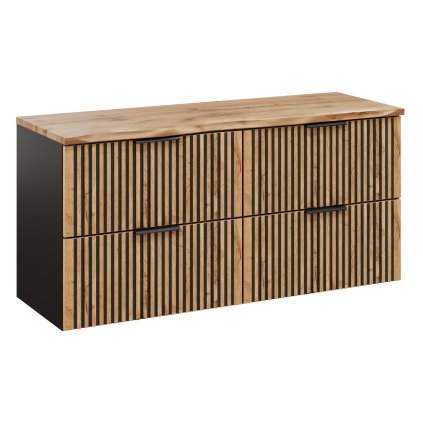 Koupelnová skříňka pod deskové umyvadlo set Xilo 120 šedá/dub wotan