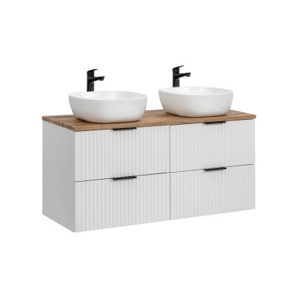 Koupelnová skříňka s deskovými umyvadly set Adel White 120 bílá/dub wotan