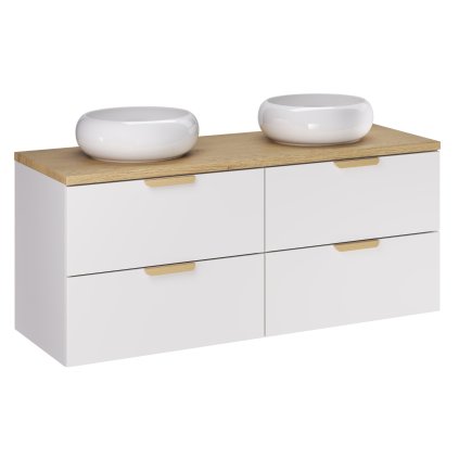 Koupelnová skříňka s deskovými umyvadly set Aster White 120 bílá/dub cremona