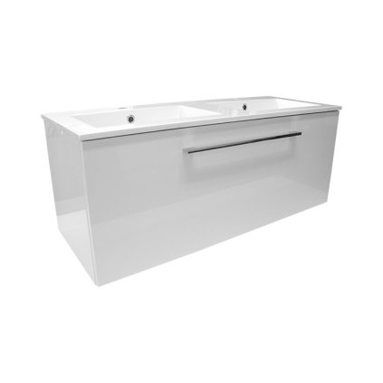 Koupelnová skříňka s dvojumyvadlem z litého mramoru Montana W 120