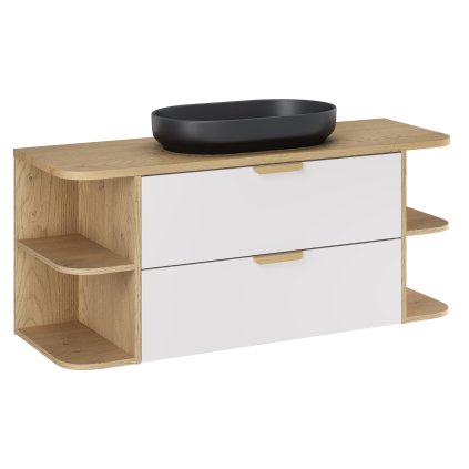 Koupelnová skříňka s deskovým umyvadlem set Aster White 120 bílá/dub cremona