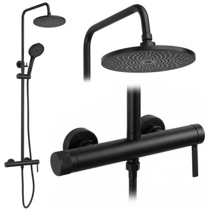 Sprchový komplet REA RIVO, černý mat