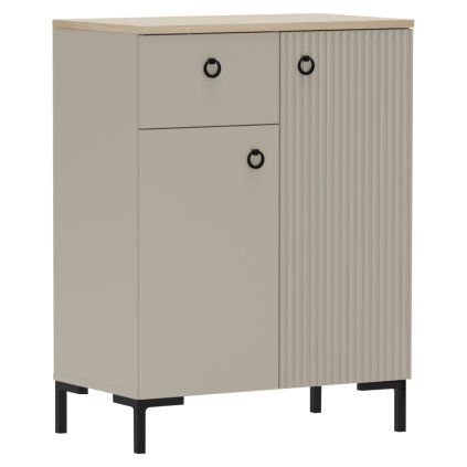 Komoda, šedohnědá Taupe/dub silverjack, DOMCA 2D1S